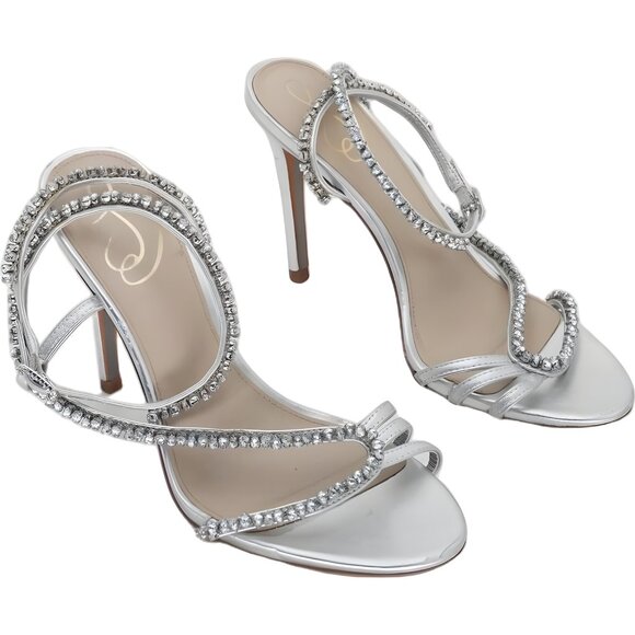 Sam Edelman Granger Women's Silver Strappy Heels Size 8 - Elegant Style - Picture 4 of 6